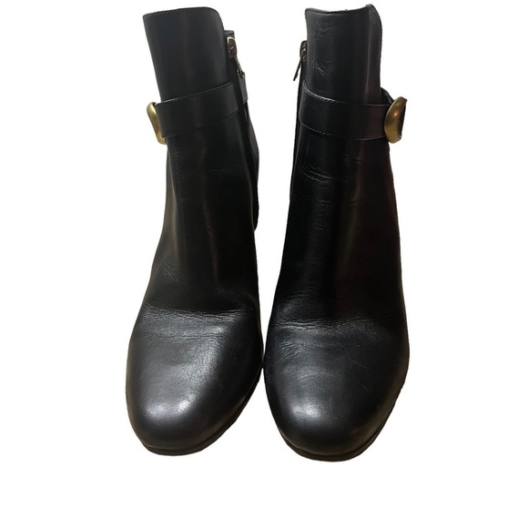 COACH Delaney Signature Buckle Bootie Heel in Classic Black Leather Size 10 - Picture 3 of 10